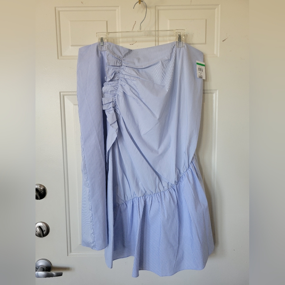 Trouve Womens Blue Striped Ruffle Skirt XXL
